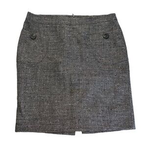 Khaki Krew | Gray Tweed Skirt Medium B07